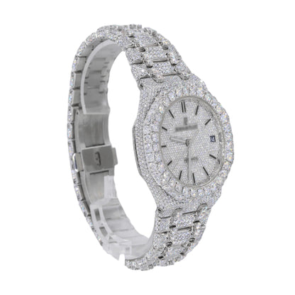 41mm Stainless Steel White Gold Royal Oak Studded Band