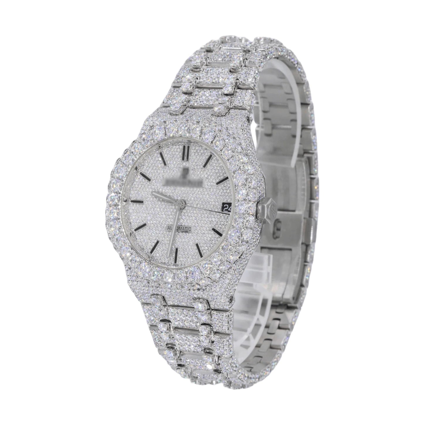 41mm Stainless Steel White Gold Royal Oak Studded Band